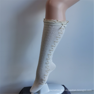 Verträumte weiße Spitze Nylon bestickte Prinzessin High Socks